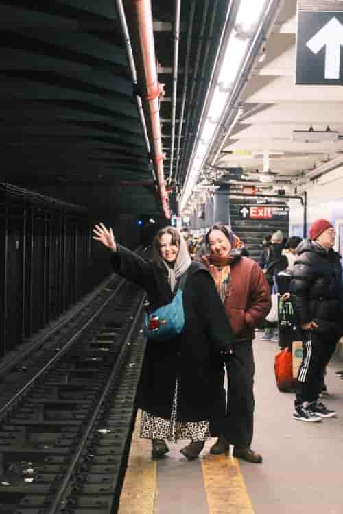 babushkas on the platform